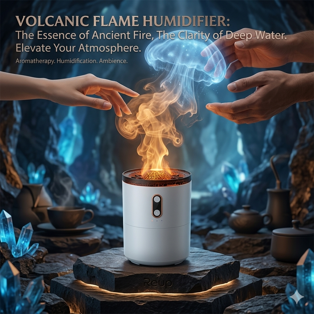 ZenAuraX Volcanic Flame Diffuser — Aroma & Mood Light