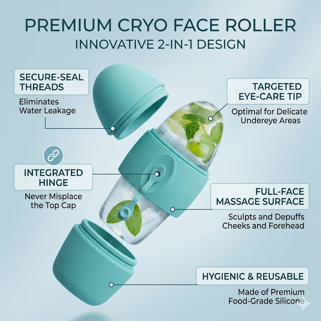 ZenAuraX Ice Face Roller — Cryo Facial Massager